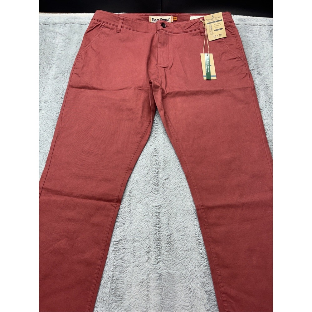 Tailor Vintage Pants 40x32 Canyon Red Chino Lightweight Dress ‎ NWT
